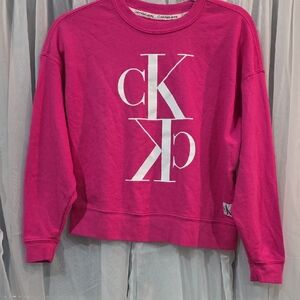 Calvin Klein Vibrant Pink Tee with Logo Patch
